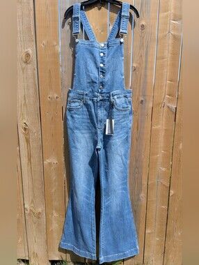 Judy Blue NEW XL Medium Blue Denim Flare Overalls